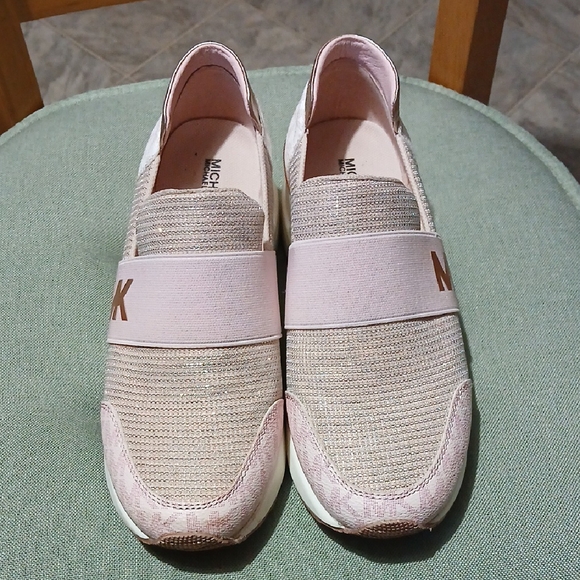 Michael Kors Felix Women's Pink Slip-On Sneakers - Picture 1 of 7